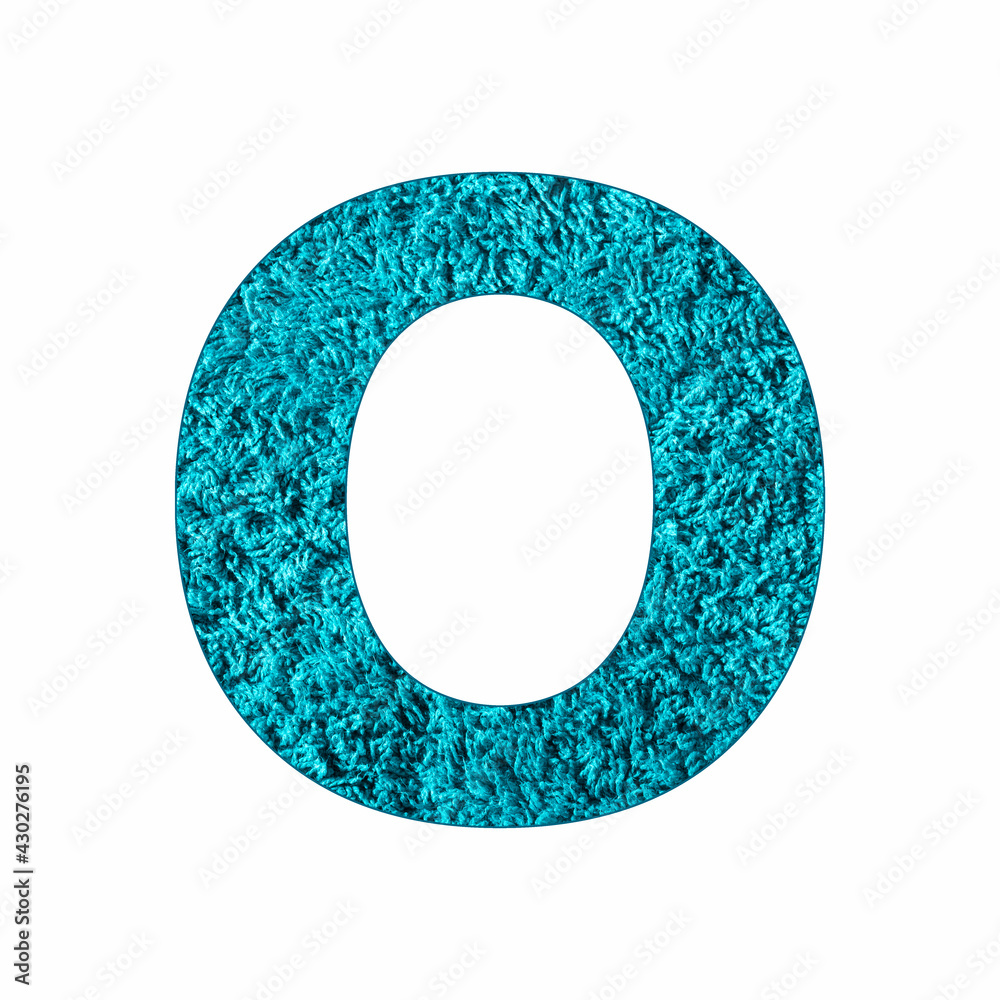 Alphabet Letter O - Blue Towel Background Alphabet Letter O - Blue Towel Background