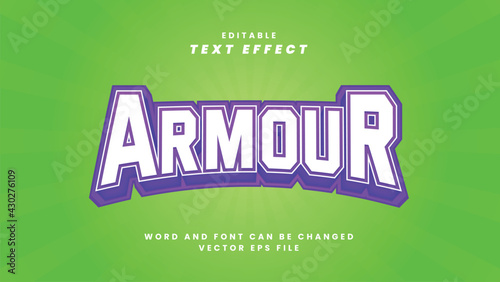 Armour editable text effect