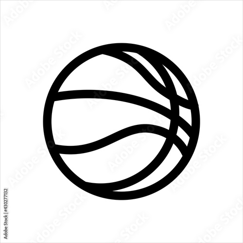 Basketball ball icon flat isolated on white background. For use in web design  applications  software  printing. Vector illustration.