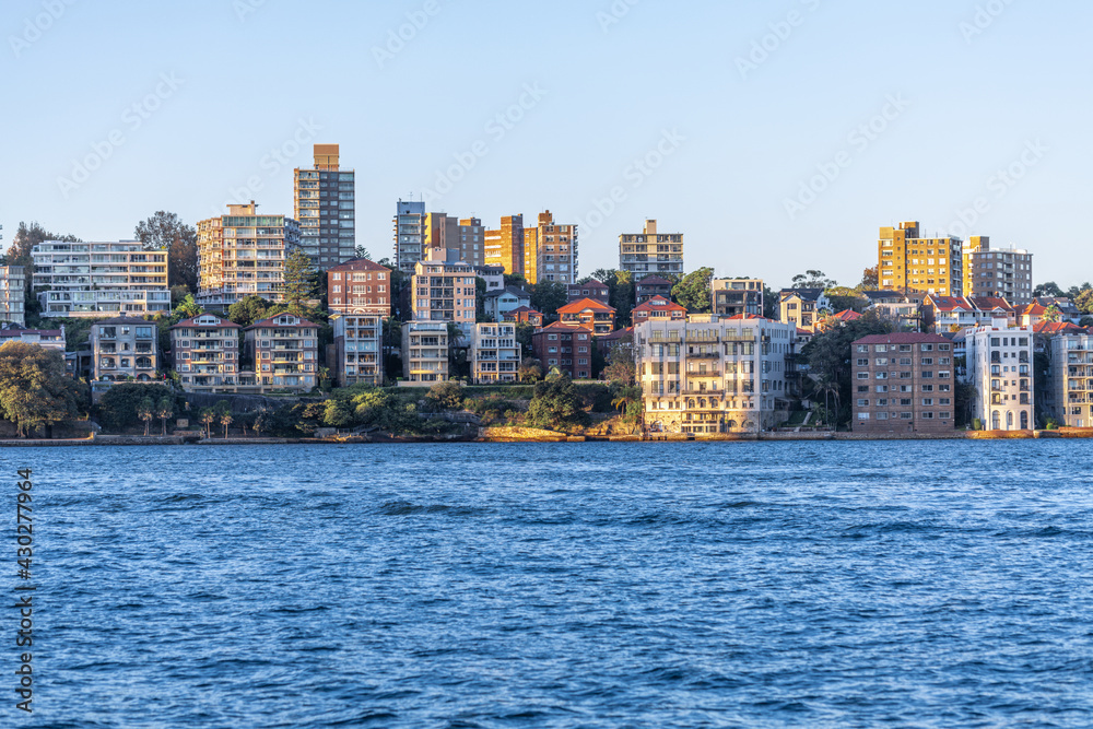 Fototapeta premium Residential apartment buildings on Sydney Harbour NSW Australia
