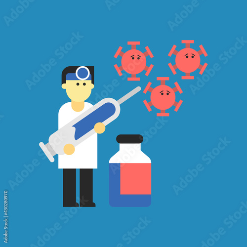 Medicine Vaccine prevent from Virus and disease illustration