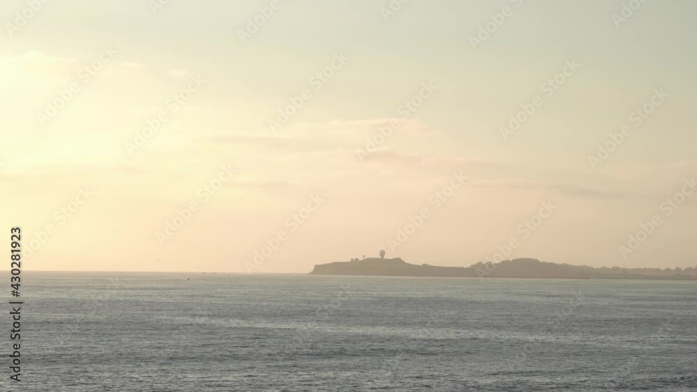 Panorama view of the Pillar Point and the beach during the golden hour Panorama view of the Pillar Point and the beach during the golden hour