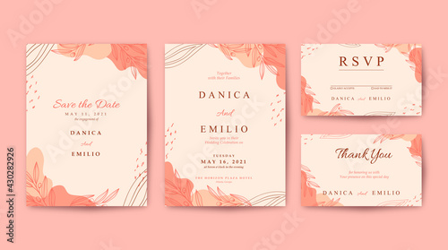 Elegant and beautiful pink wedding invitation template