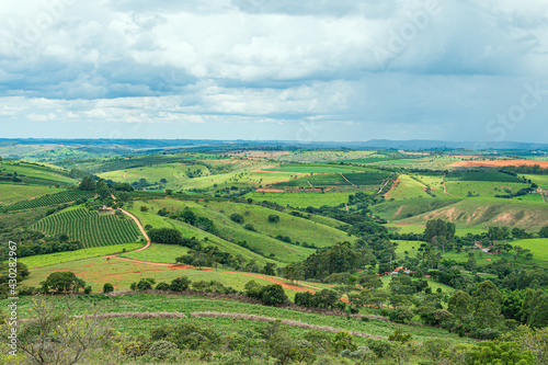 Brazilian Mineira rural landscape São Roque de Minas - MG. Wide view of farms and coffee plantations of Minas Gerais state. photo