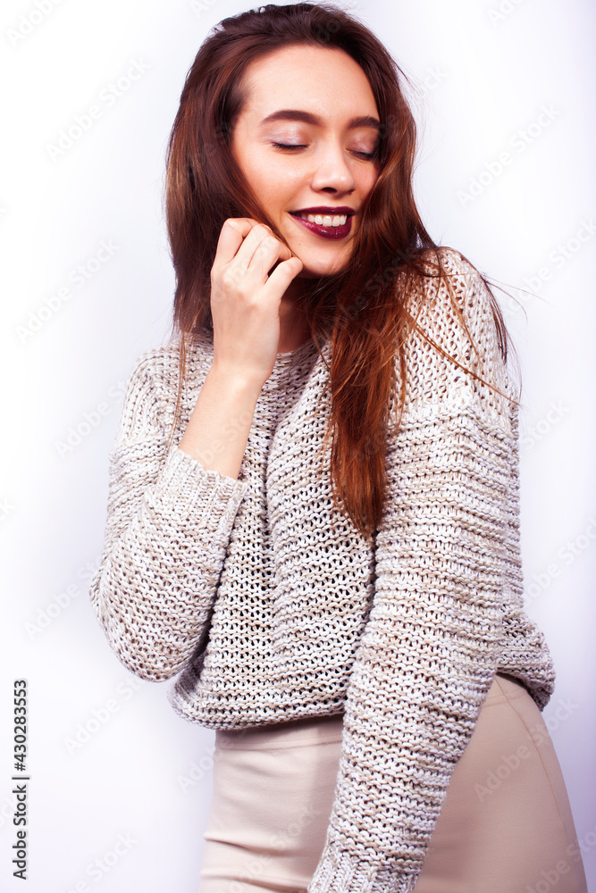 young pretty stylish hipster girl posing emotional isolated on white background happy smiling cool smile, lifestyle people concept young pretty stylish hipster girl posing emotional isolated on white background happy smiling cool smile, lifestyle people concept