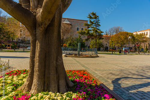 ISTANBUL, TURKEY: Serpentine Column, Delphi Tripod or Plataean Tripod is an ancient bronze column photo