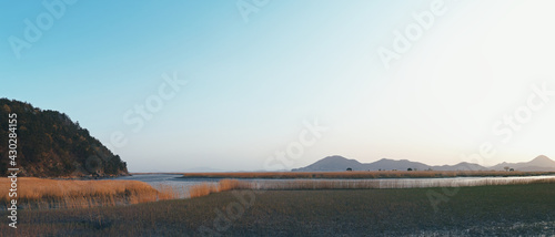 Fototapeta Naklejka Na Ścianę i Meble -  sunset of wetland in Suncheon, Korea