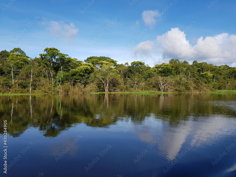 Nature impressions of a trip by boat from Mamori to Manaus over the rivers Mamori, Rio Araça, Rio Solimões and Rio Negro on April 25, 2021