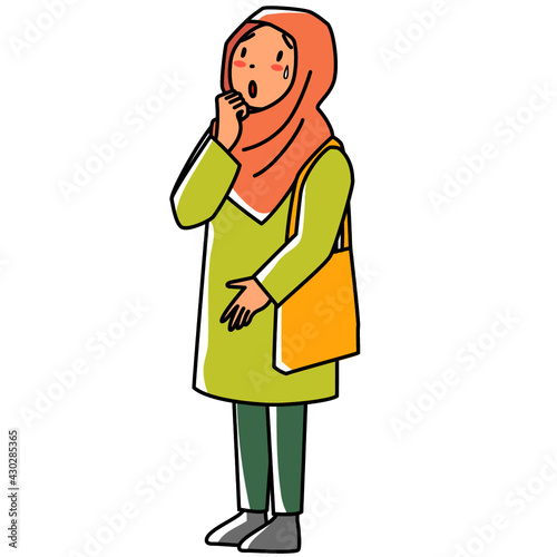 当惑するアジア系の若い女性
