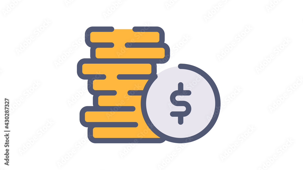 coin dollar money single isolated icon with single isolated icon with flat dash or dashed style coin dollar money single isolated icon with single isolated icon with flat dash or dashed style