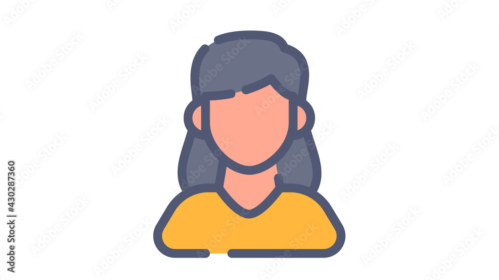 person woman user single isolated icon with single isolated icon with flat dash or dashed style person woman user single isolated icon with single isolated icon with flat dash or dashed style