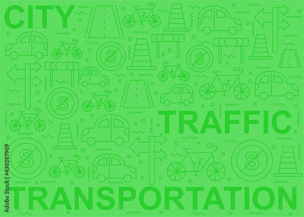 Traffic and transportation pattern design. Easy to edit vector file that can be used for your creative content about vehicle and automotive.