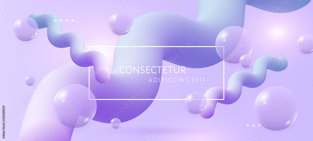 Abstract light violet background with 3d soft liquid fluid shapes. Vector template for placards, banners, flyers and presentations. EPS 10 illustration.