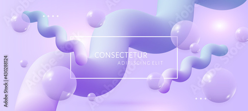 Abstract light violet background with 3d soft liquid fluid shapes. Vector template for placards, banners, flyers and presentations. EPS 10 illustration.