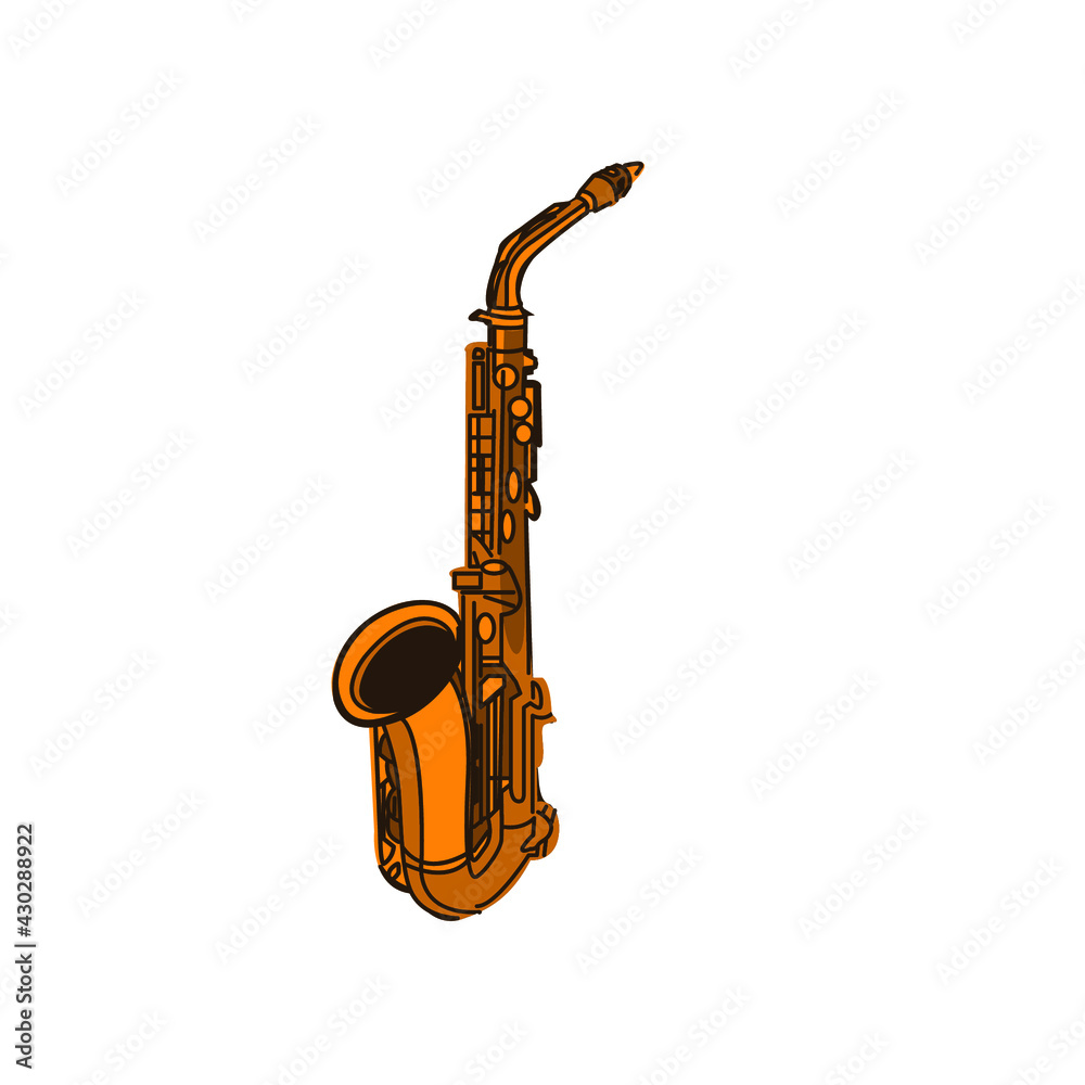 Obraz premium Illustration Vector graphic of saxophone logo, fit for performer, entertainment etc.