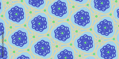 青と黄色の抽象的なシームレスなパターンの背景イラスト
