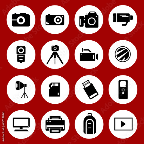 collection of camera equipment illustrations