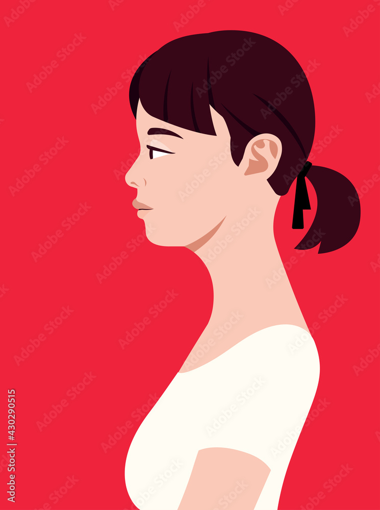 Beautiful asian woman of side view. Human simplicity of the globalized world. Beautiful asian woman of side view. Human simplicity of the globalized world.