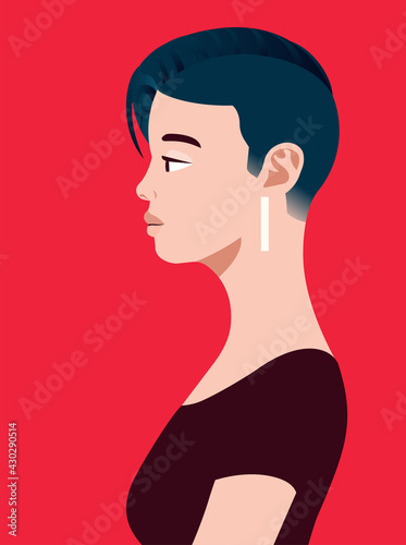 LGBT asian woman of side view. Human simplicity of the globalized world.