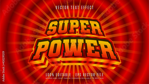 Editable text effect super power text style