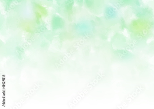 水彩画 緑色 背景 フレーム