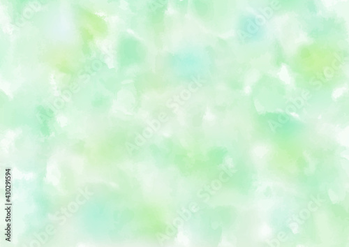 水彩画 緑色 背景 フレーム