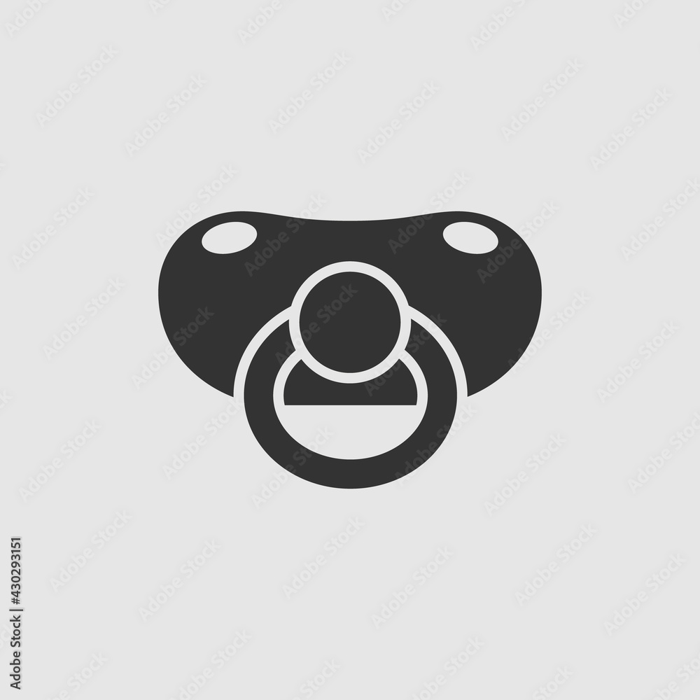 Vector Simple Isolated Pacifier Icon Vector Simple Isolated Pacifier Icon