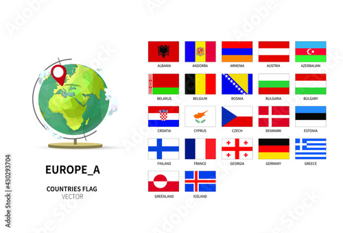 Europe countries flag vector. all world countries national flags.