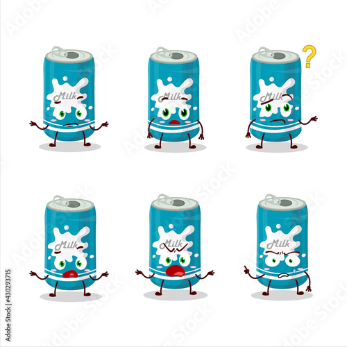 Cartoon character of milk can with what expression