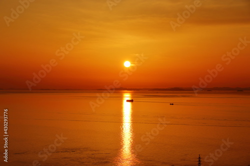 The sunset of Awaji Island