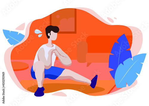 Fitness - Indoor - Exercising - Illustration