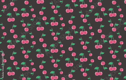 さくらんぼの背景イラスト