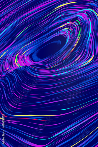 Colorful wavy spiral lines abstract textured background