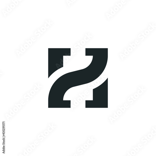 Abstract graphic combination of letters ZH, HZ