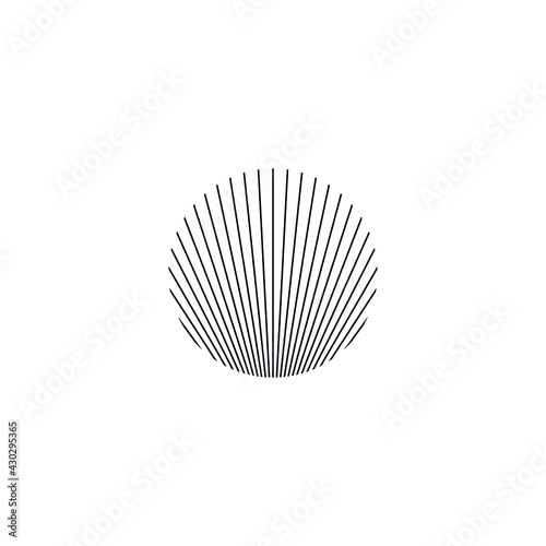 Abstract graphic illustration of thin lines forming an illusion in a circular shape
