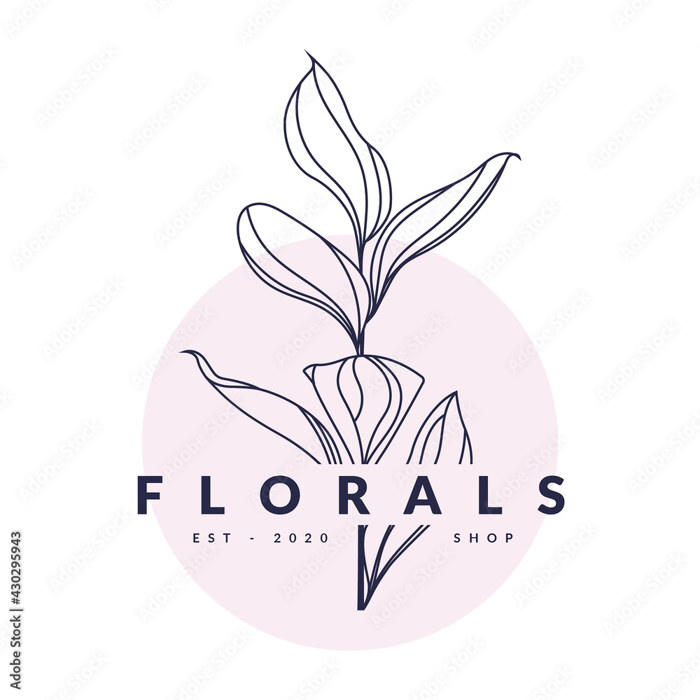 Botanical floral logo template