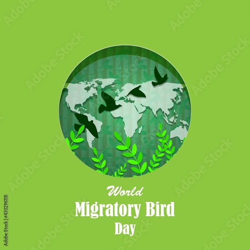 Vector illustration of World Migratory Bird Day, 8 May.