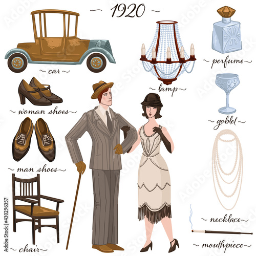Vintage fashion and culture, interior furniture