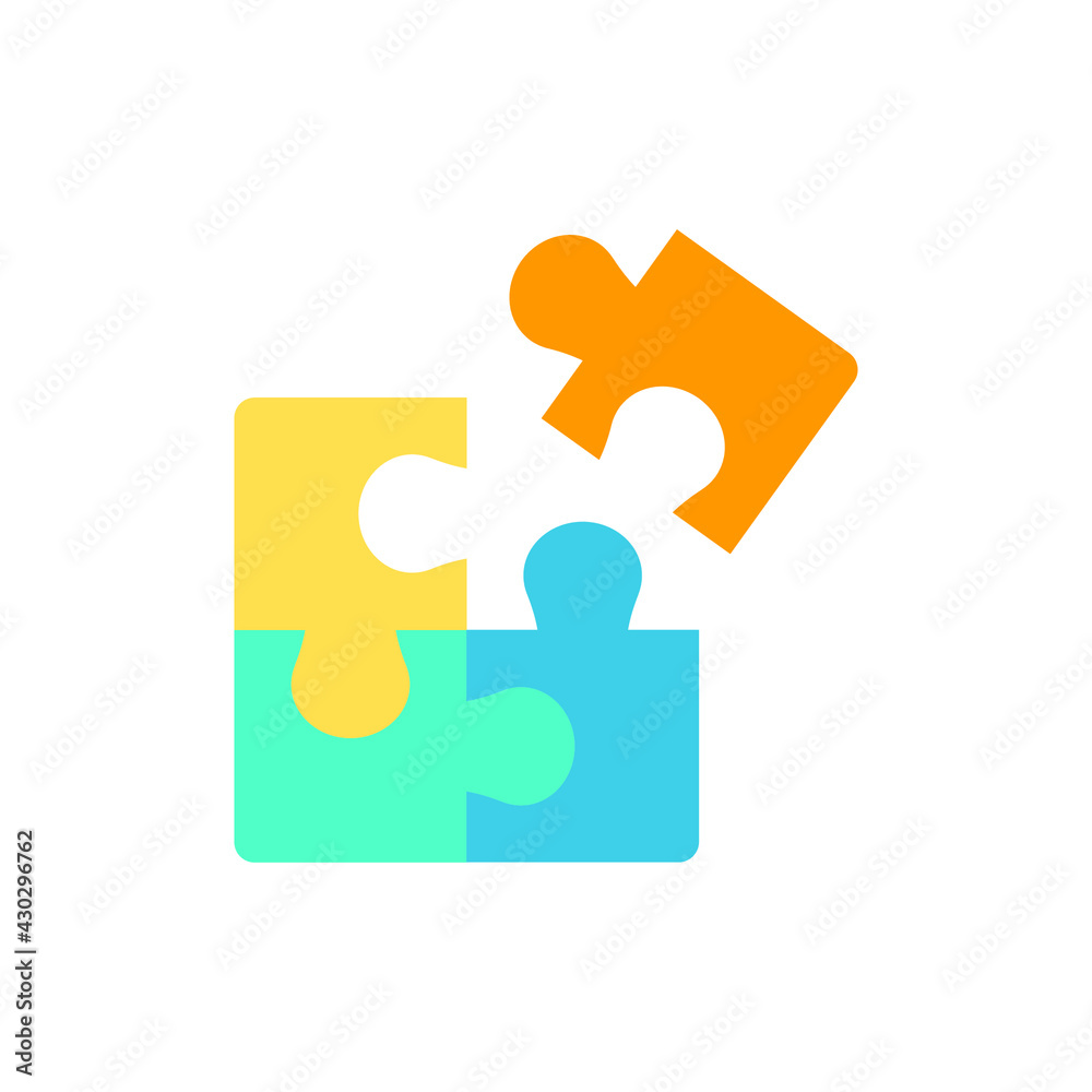 Puzzle icon. Simple flat style. Jigsaw symbol, pictogram, single, piece, business, teamwork logo concept design. Vector illustration isolated on white background. EPS 10. Puzzle icon. Simple flat style. Jigsaw symbol, pictogram, single, piece, business, teamwork logo concept design. Vector illustration isolated on white background. EPS 10.