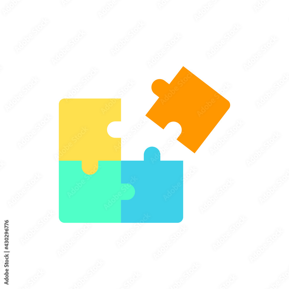 Puzzle icon. Simple flat style. Jigsaw symbol, pictogram, single, piece, business, teamwork logo concept design. Vector illustration isolated on white background. EPS 10. Puzzle icon. Simple flat style. Jigsaw symbol, pictogram, single, piece, business, teamwork logo concept design. Vector illustration isolated on white background. EPS 10.