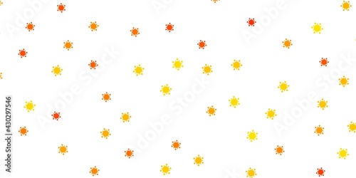 Light yellow vector texture with disease symbols.