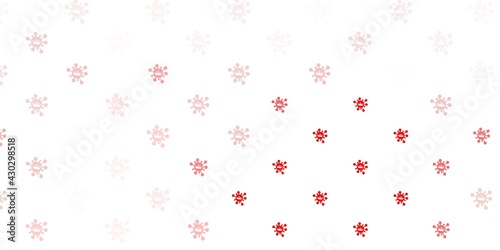 Light red vector backdrop with virus symbols.