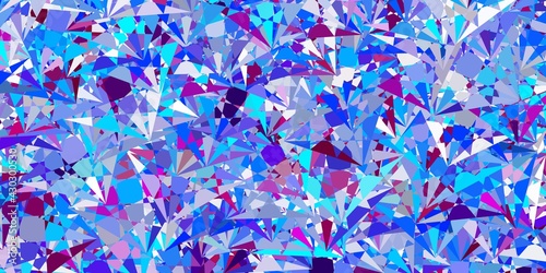 Light Pink  Blue vector texture with random triangles.