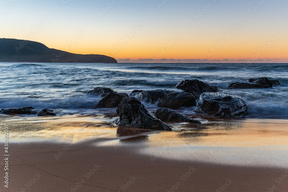 Sunrise at the seaside with clear skies Sunrise at the seaside with clear skies