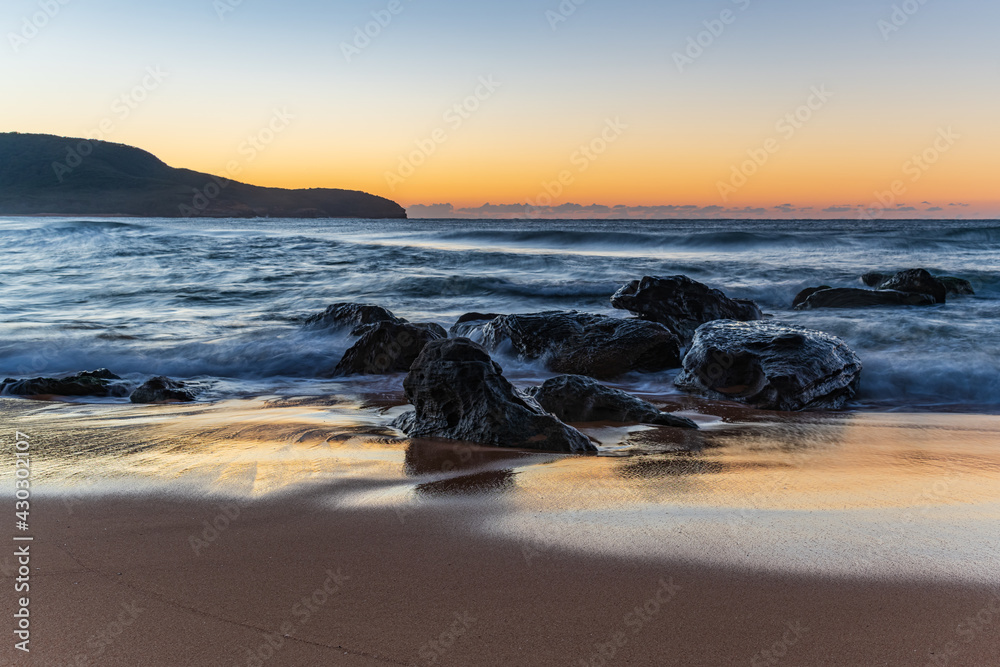 Sunrise at the seaside with clear skies