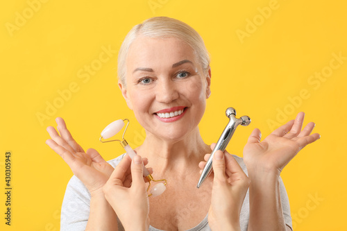 Mature woman with facial ma...