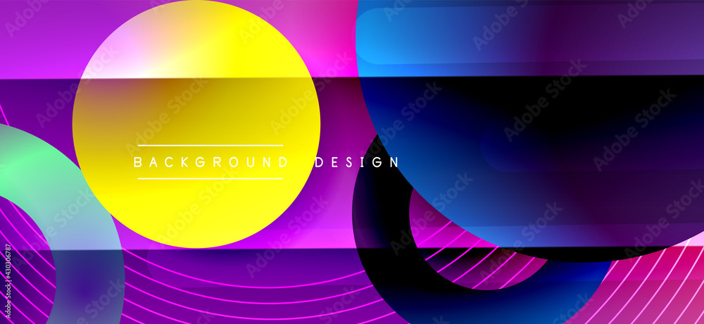 Color block vector abstract background, dynamic shapes on color gradient. Trendy geometric abstract background for your text, logo or graphics