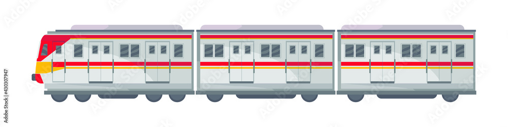 commuter line in Indonesia, transportation illustration
