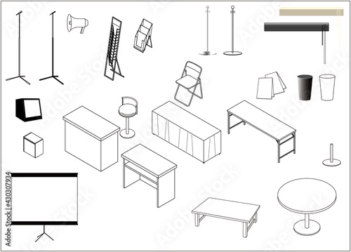 展示会備品のイラスト