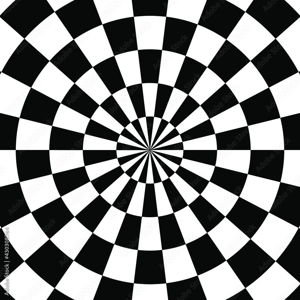 Illusion Abstract black and white pattern. Monochrome pattern. Optical illusion. Op art.
